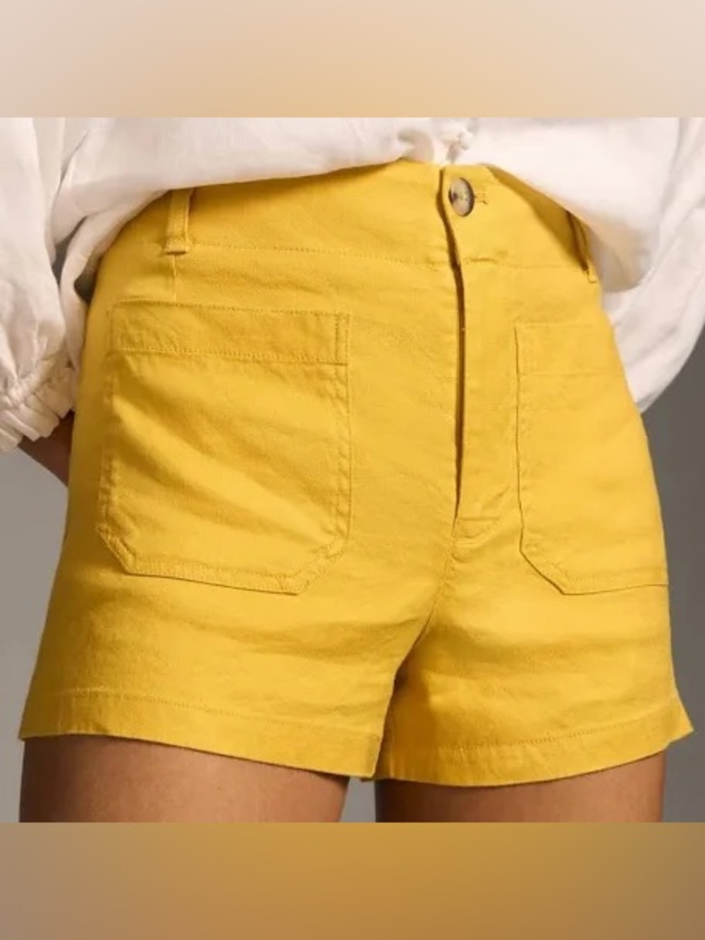 Anthropologie Maeve Mustard yellow shorts NWT the colette